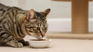 gato-observando-refeicao-natural-preparada-para-elealimentacao-natural-para-gatos-nutricao-felina-bem-estar