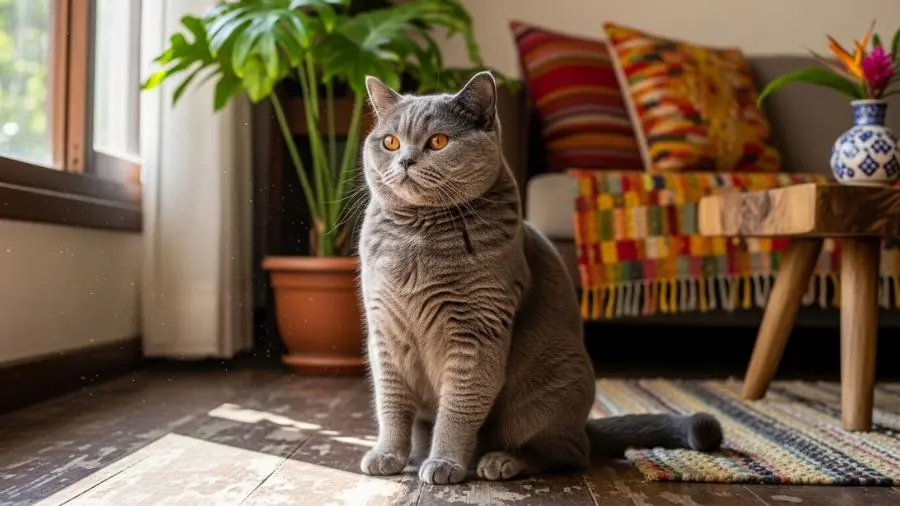 "Esse olhar que parece estar te avaliando o tempo todo. O gato britânico raça tem uma dignidade natural que você ou respeita ou fica frustrado tentando contornar." -->