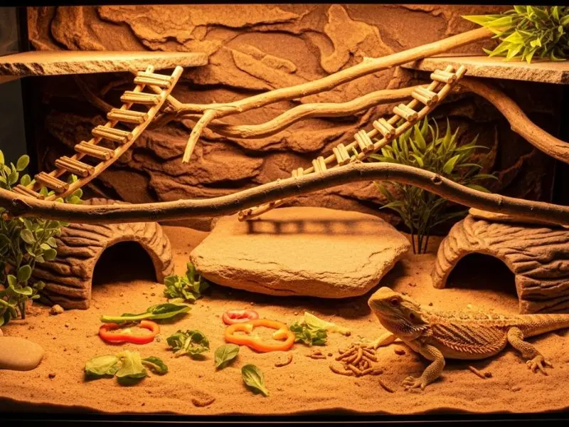 "Terrário bioativo completo com substrato vivo plantas naturais esconderijo de cortiça e prato de água para gecko ou réptil de ambiente úmido"