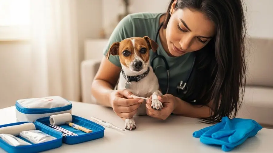 "Calma, kit aberto, foco no animal. Primeiros socorros para pets não é sobre substituir o veterinário — é sobre os minutos que fazem diferença antes de chegar lá. 🐾" -->