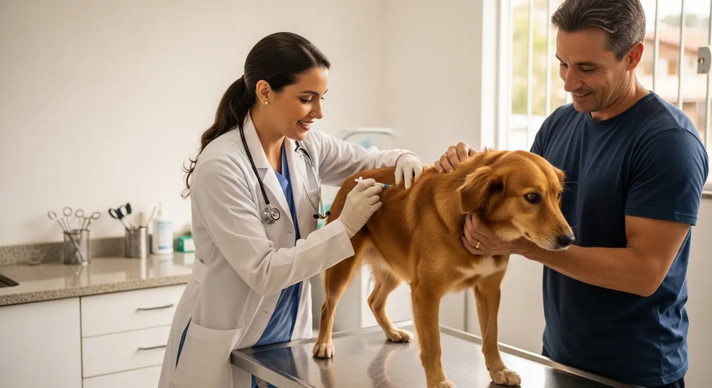 "Aquela cara de que vai doer mas não dói tanto. A vacinação de pets é o cuidado mais simples e mais impactante que existe na saúde animal." -->