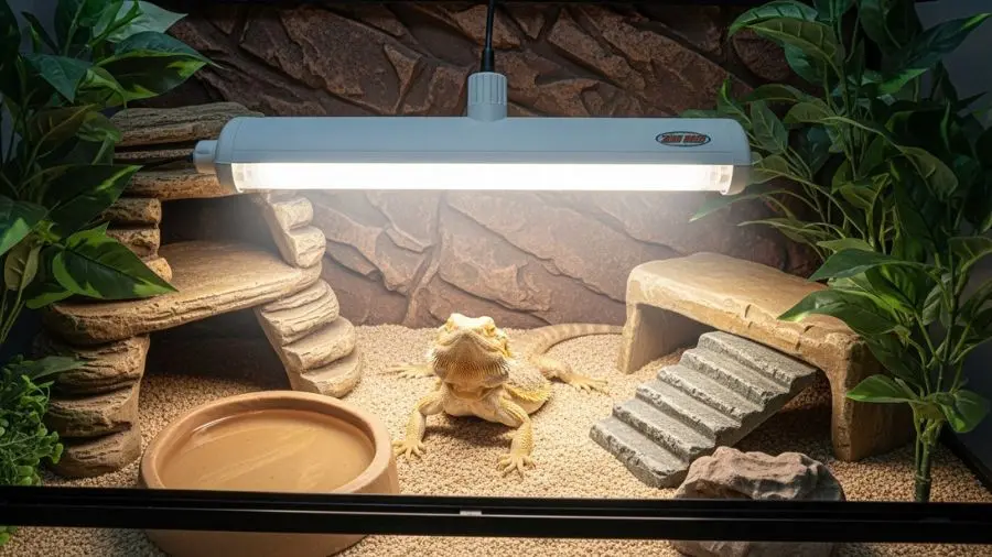 iluminação UVB correta em terrário para répteis exóticos