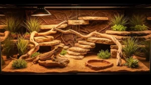 terrário ideal para criação de dragão-barbudo em ambiente controlado