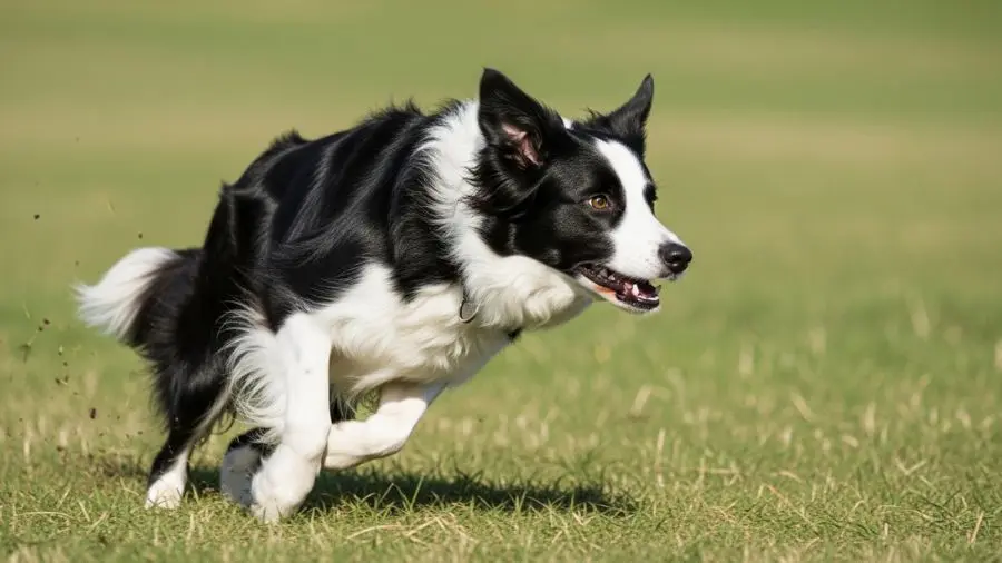 "Esse olhar focado tem nome: o 'eye' do border collie. É instinto de pastoreio. E não desliga — nem dentro do apartamento." -->