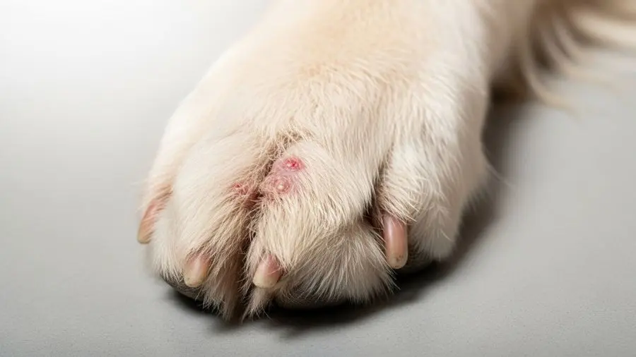 "Coceira nas patas — especialmente entre os dedos — é um dos sinais mais comuns de atopia em Goldens." 