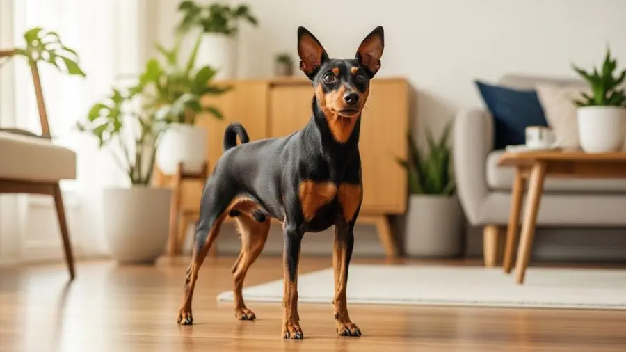 "O Faísca, pinscher miniatura do meu primo Rodrigo, tem essa postura de quem é dono da casa. Spoiler: ele é mesmo."
