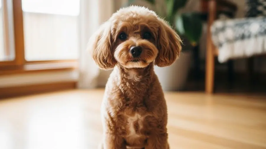 "Essa carinha de 'eu sei que sou lindo e inteligente'. O poodle não tem vergonha não." -->