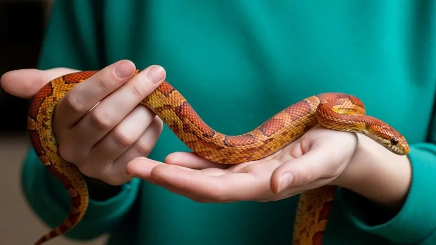 Serpentes precisam de suporte distribuído — segurar corretamente reduz o estresse e aumenta a segurança.