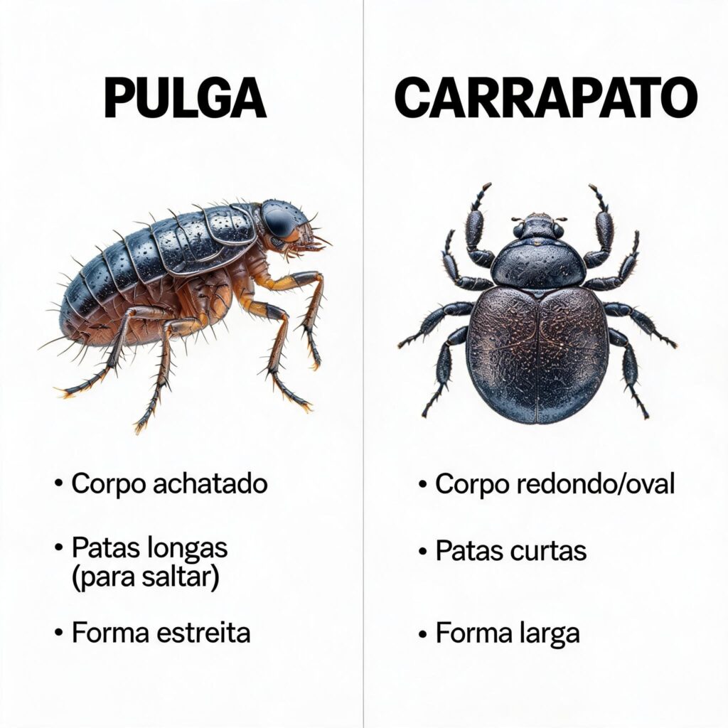 Pulgas E Carrapatos Diferencas