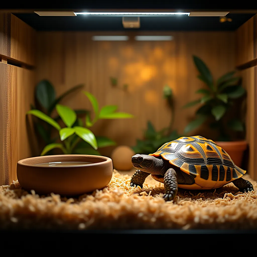 Terrario completo para jabuti com substrato e lampada UVB