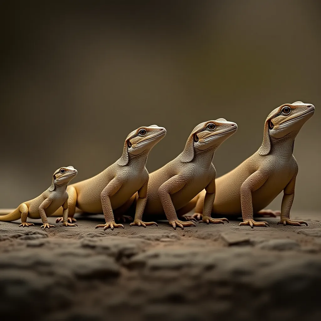 Comparação de espécies de Varanus