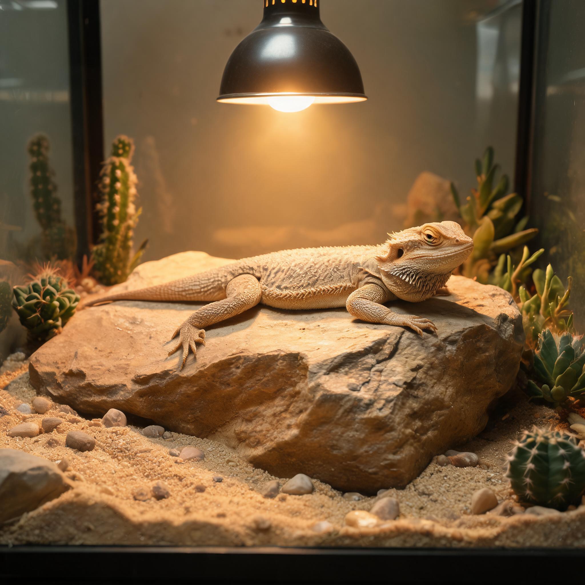 bearded dragon resting basking spot