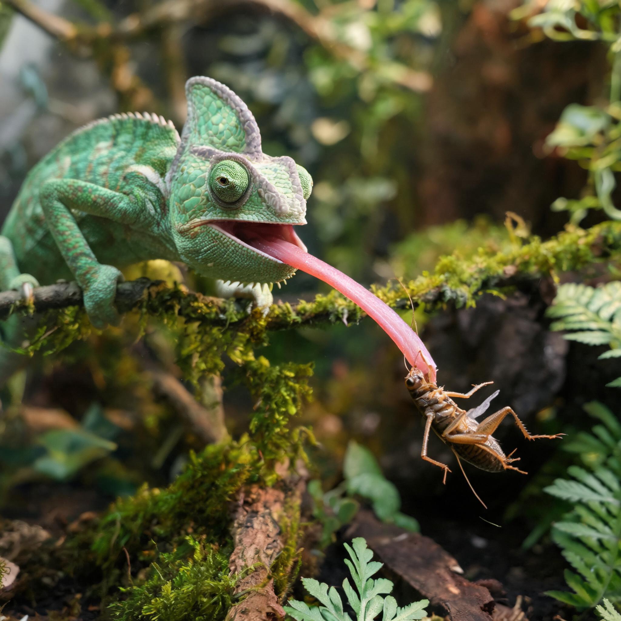 chameleon hunting insects natural behavior feeding