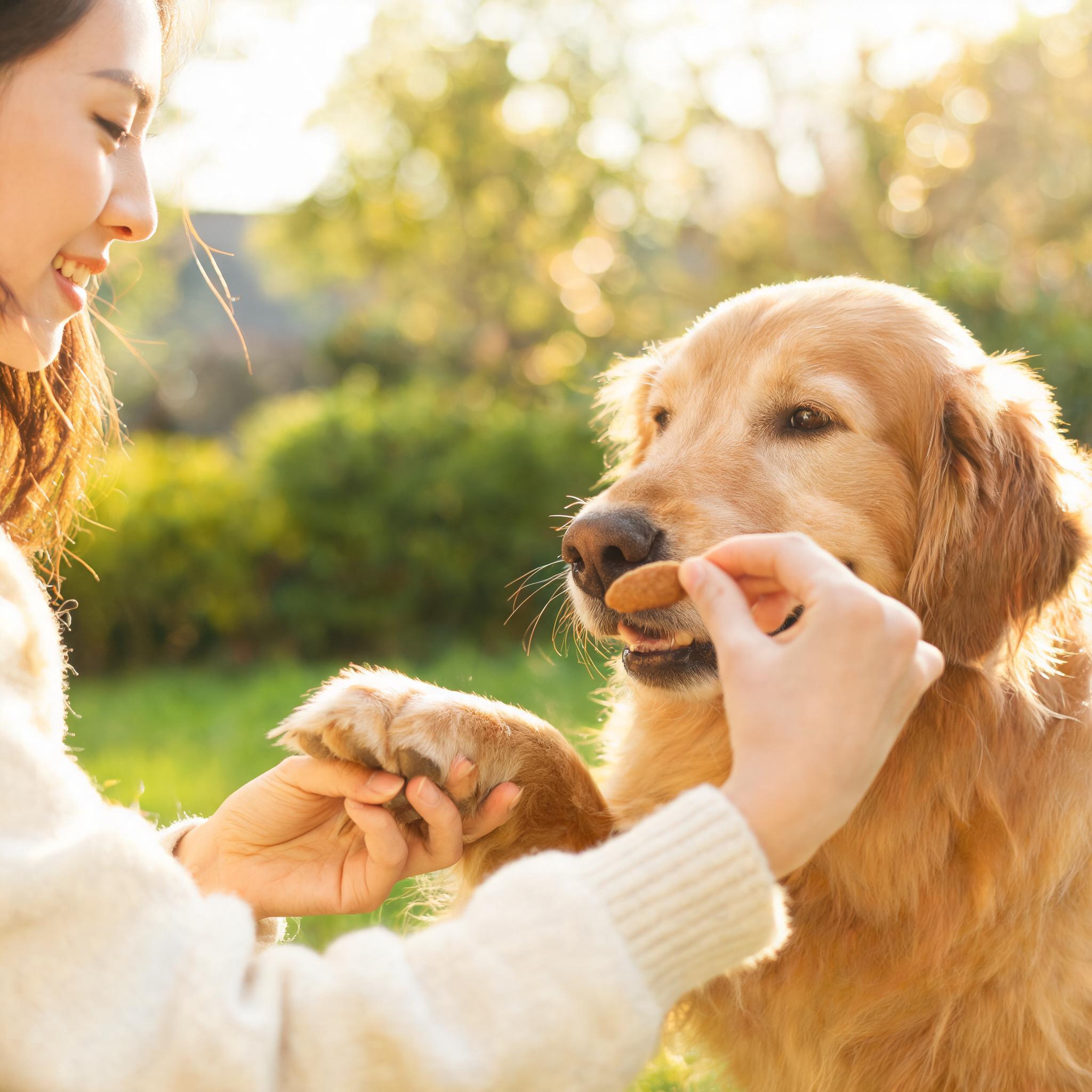 dog paw handling training treats