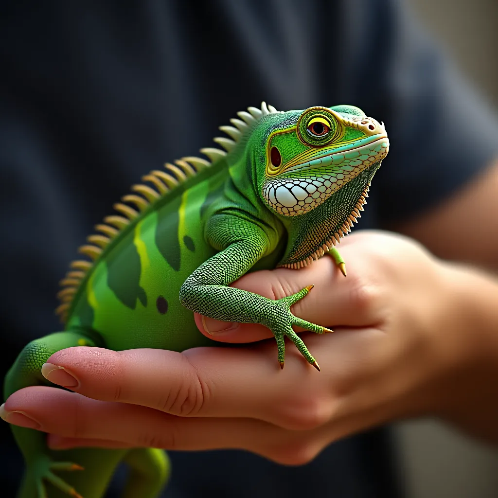 Manejo de iguana verde — como segurar e socializar sem ser arranhado
