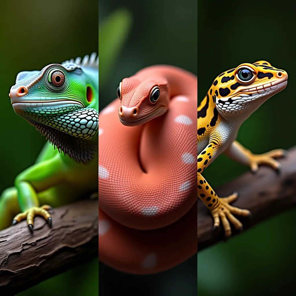 Espécies de répteis permitidas no Brasil iguana python e gecko em criadouro legalizado