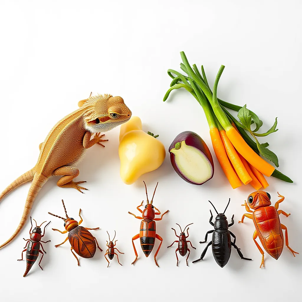 Dragão barbudo juvenil 6 meses — transição 60/40 insectos e vegetais