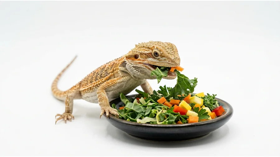 Imagem de alimentos frescos para o dragão barbudo bebê