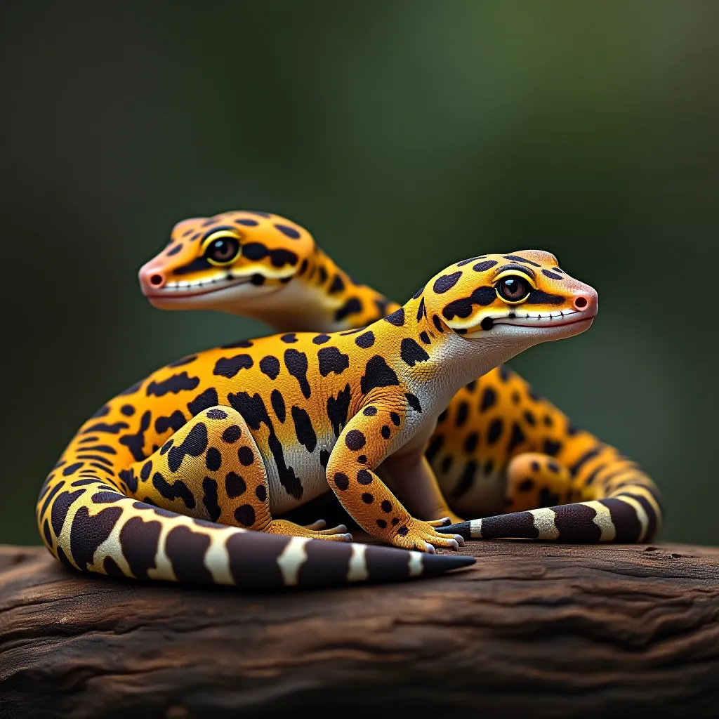 Geckos leopardo em grupo