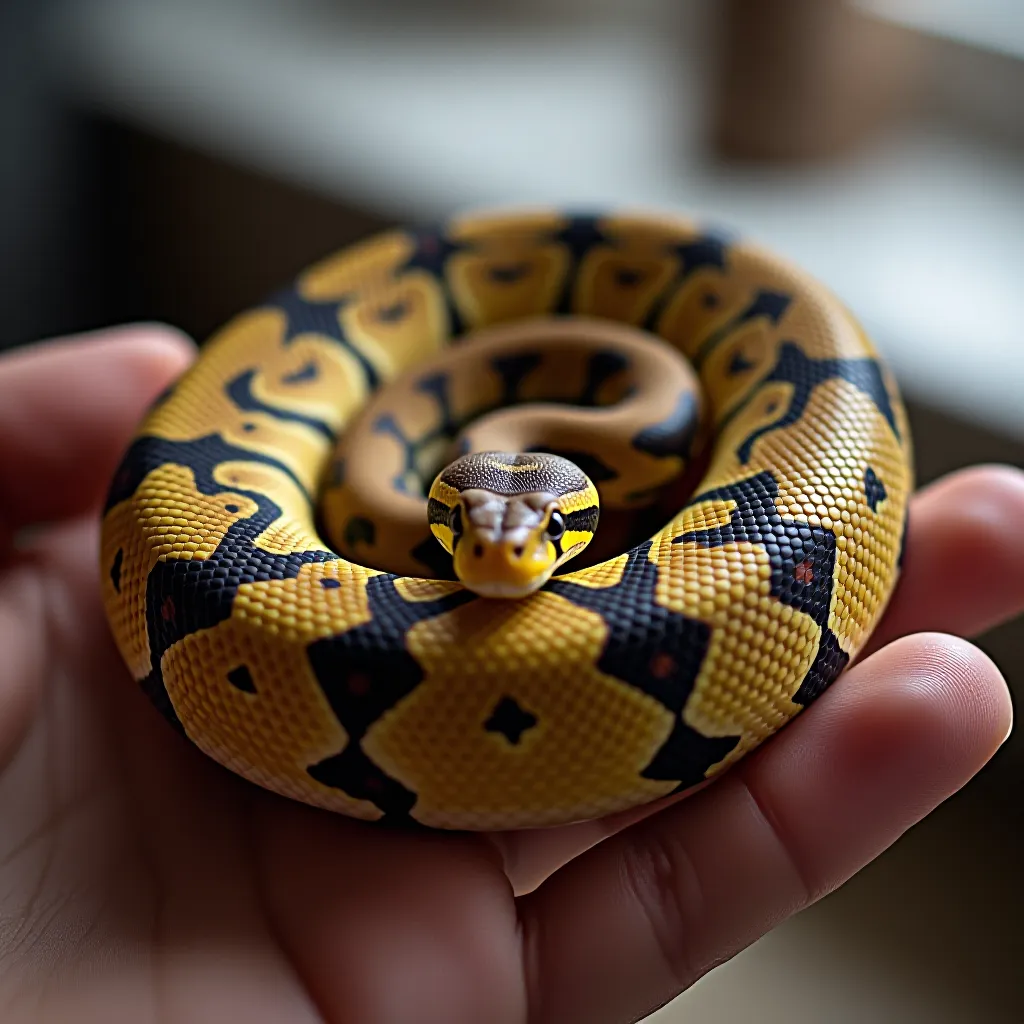 ball python Python regius healthy winter portrait