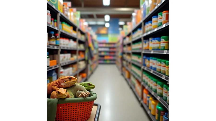 Imagem de um répteis se alimentando em quarentena, com uma fonte de água fresca.