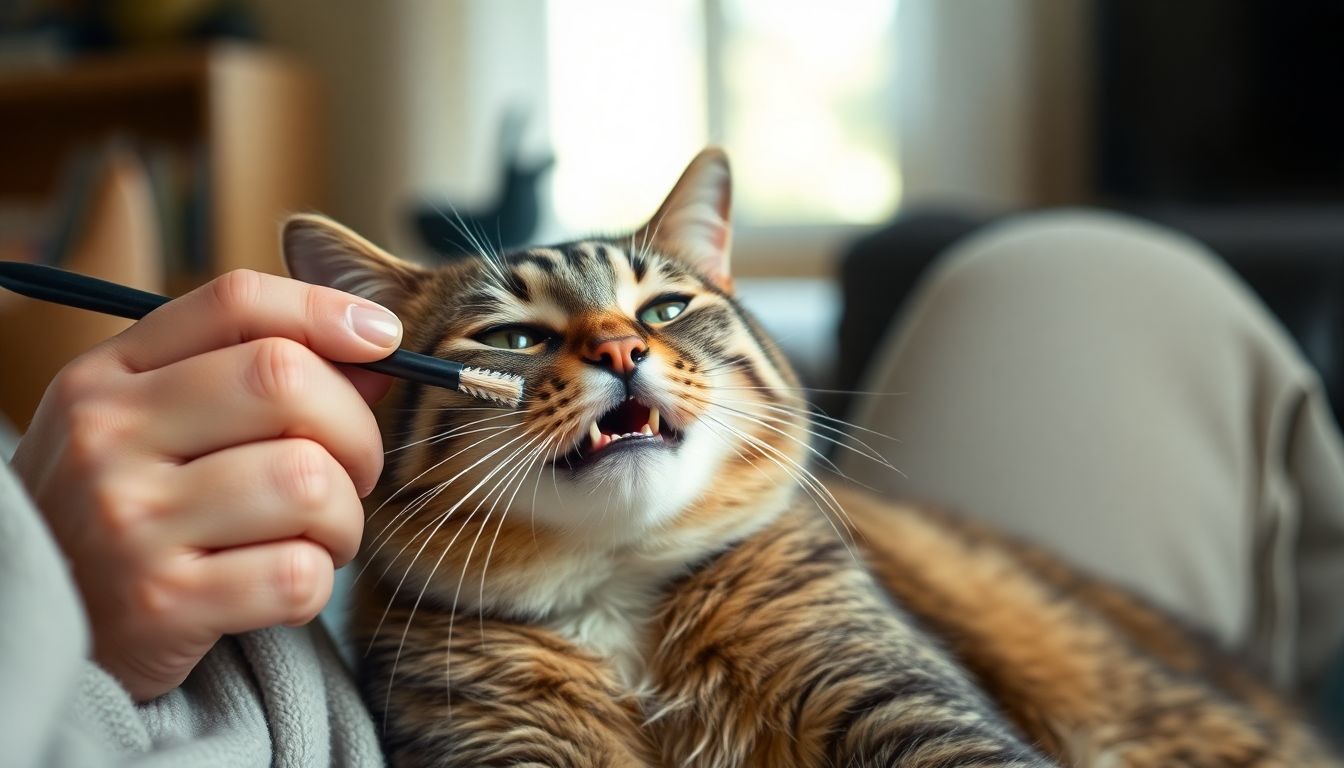 escovando gato